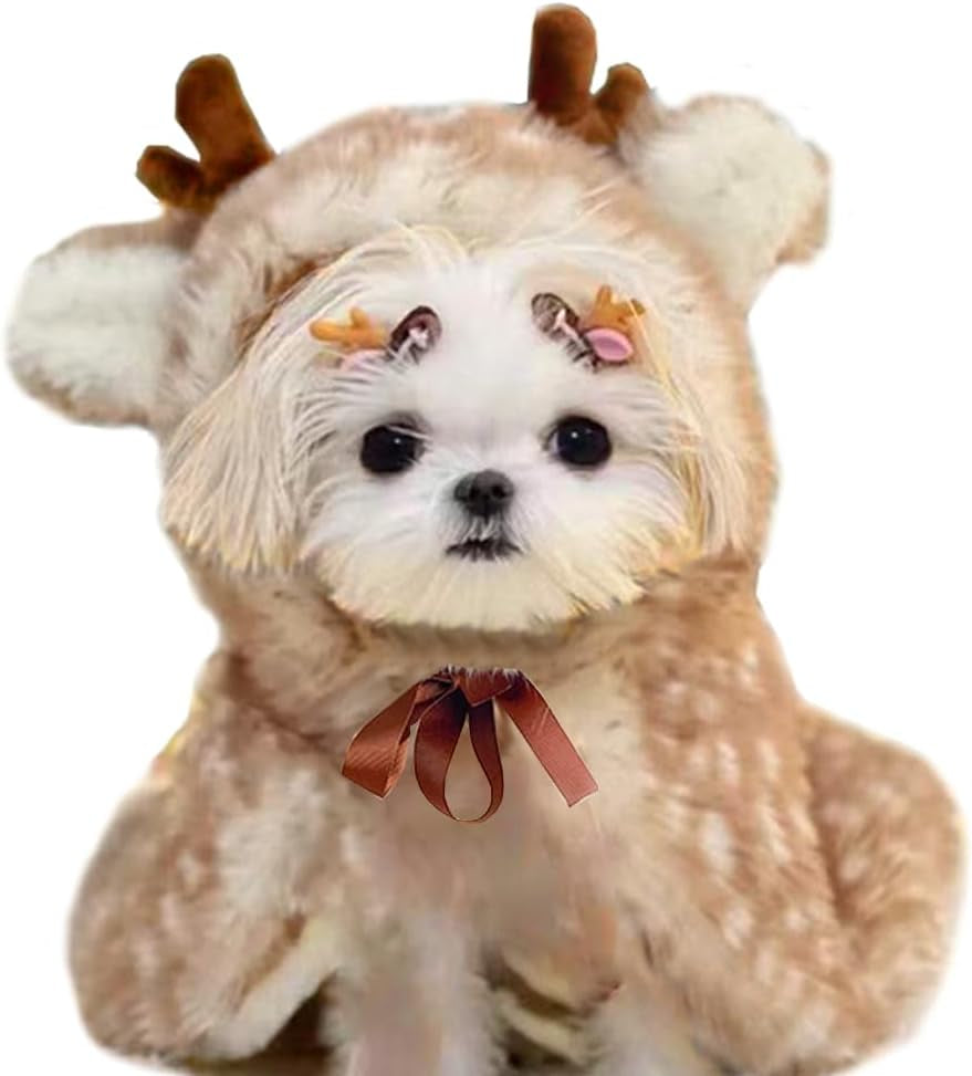 Christmas Puppy Reindeer Costume – Dog & Cat for Small/Medium Pets 