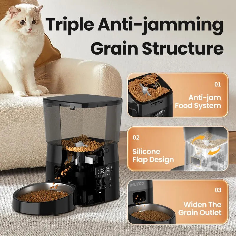 Automatic Pet Feeder – Button-Control Dry Food Dispenser