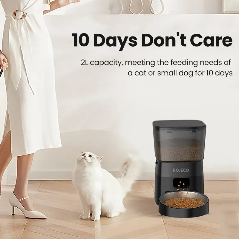 Automatic Pet Feeder – Button-Control Dry Food Dispenser
