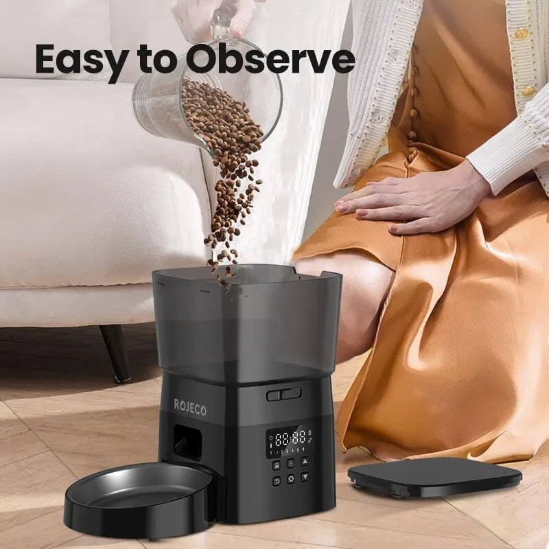 Automatic Pet Feeder – Button-Control Dry Food Dispenser