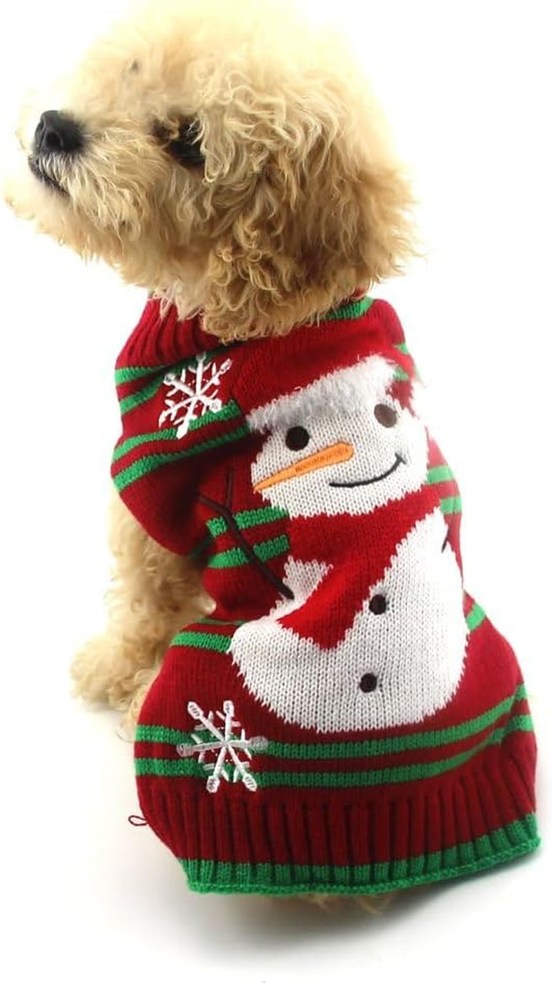 Snowman Sweater - Xmas & New Year Dog Clothes for Small Dogs & Cats