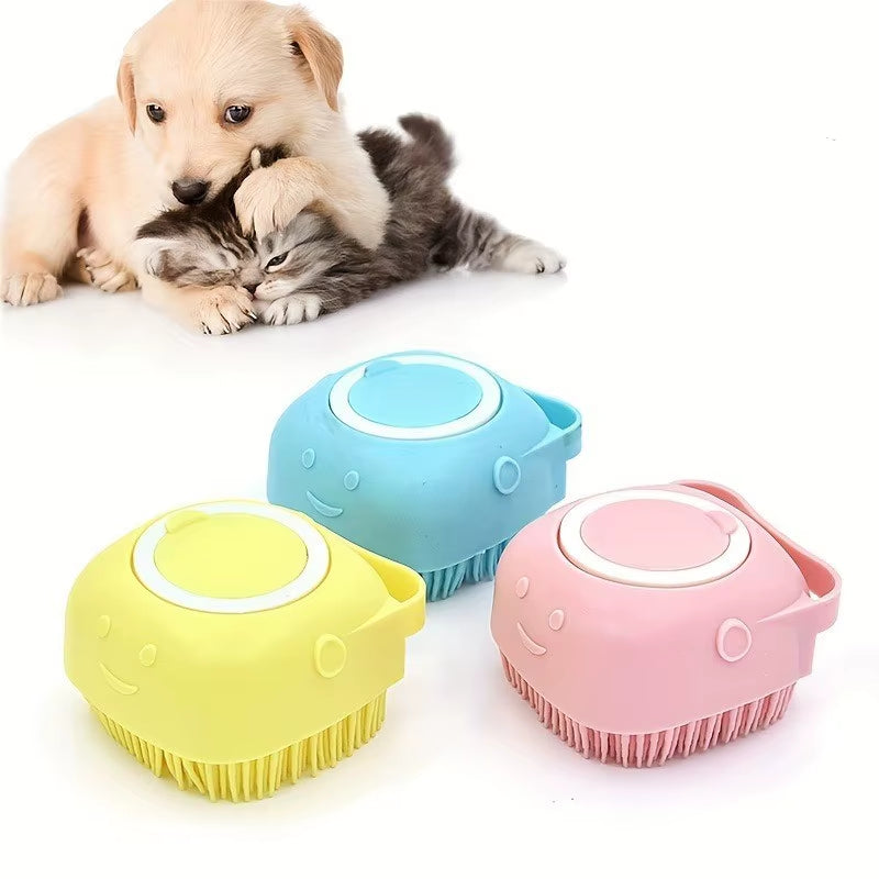 Pet Silicone Bathing Brush for Cats & Dogs