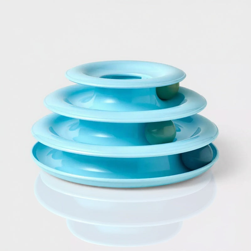 Blue 3 Layer Trackball Interactive Cat Toy