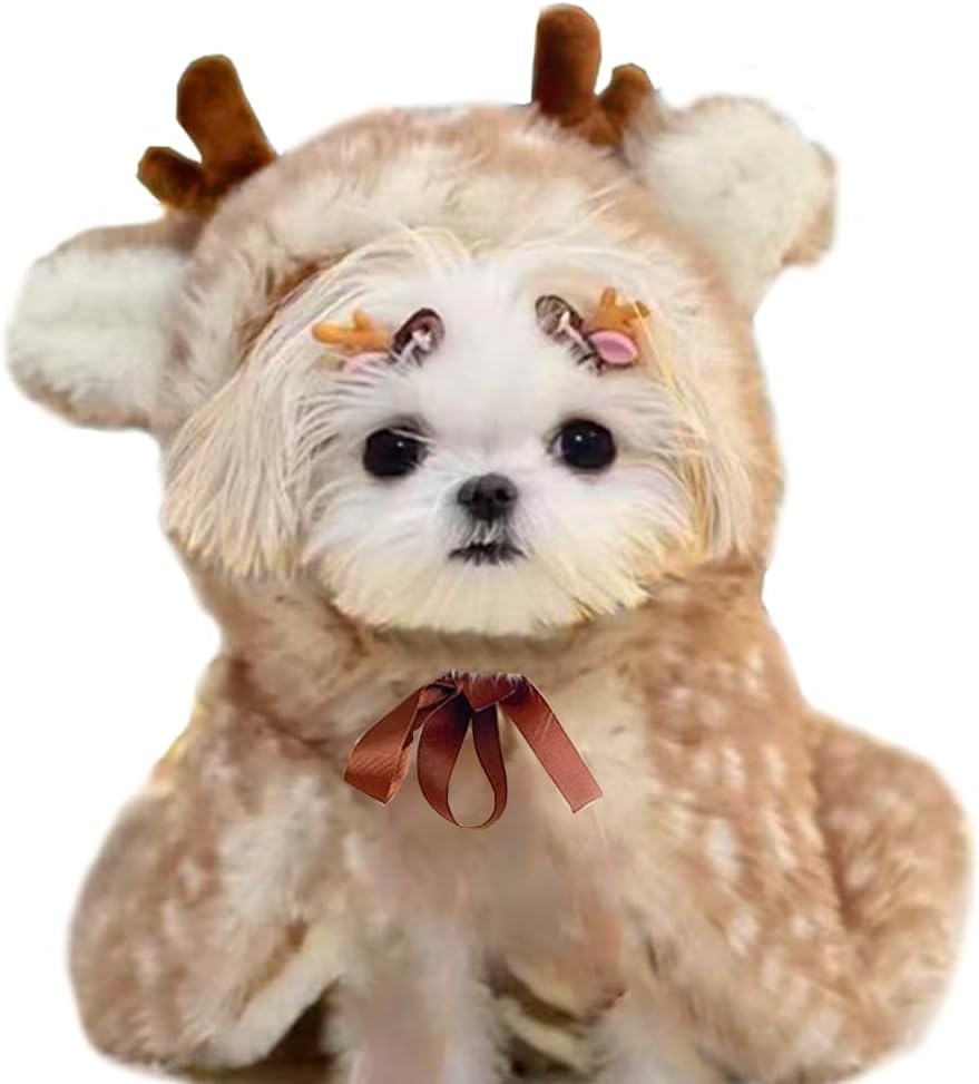 Christmas Puppy Reindeer Costume – Dog & Cat for Small/Medium Pets 