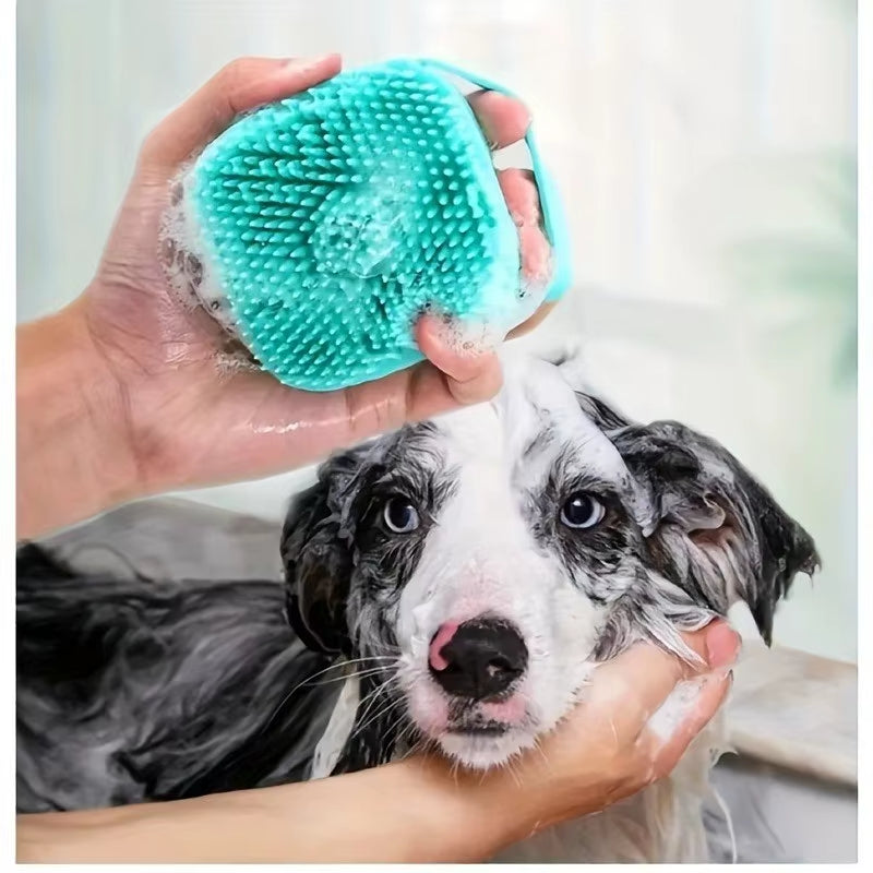 Pet Silicone Bathing Brush for Cats & Dogs