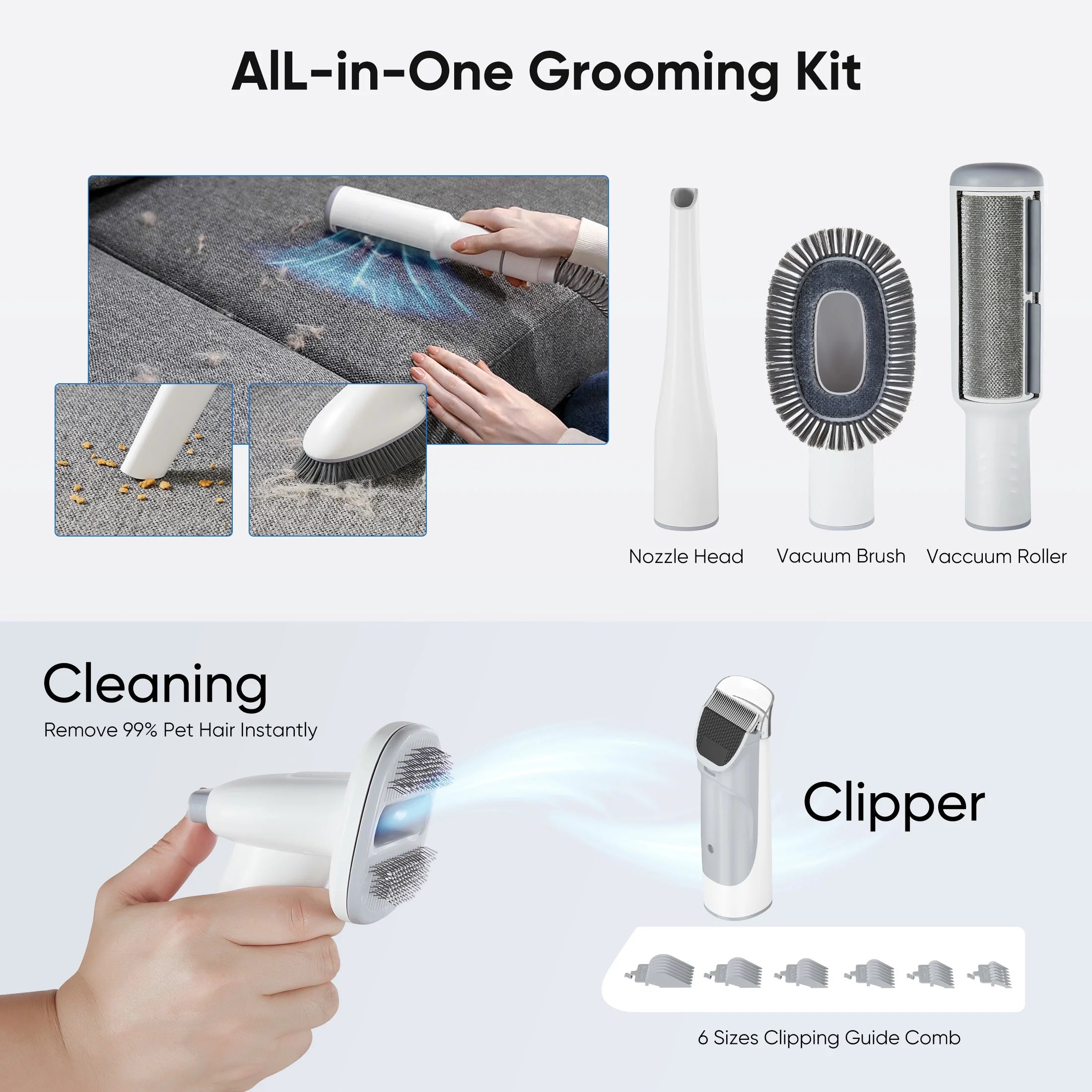All-in-One Pet Grooming Vacuum Kit (2.5L)