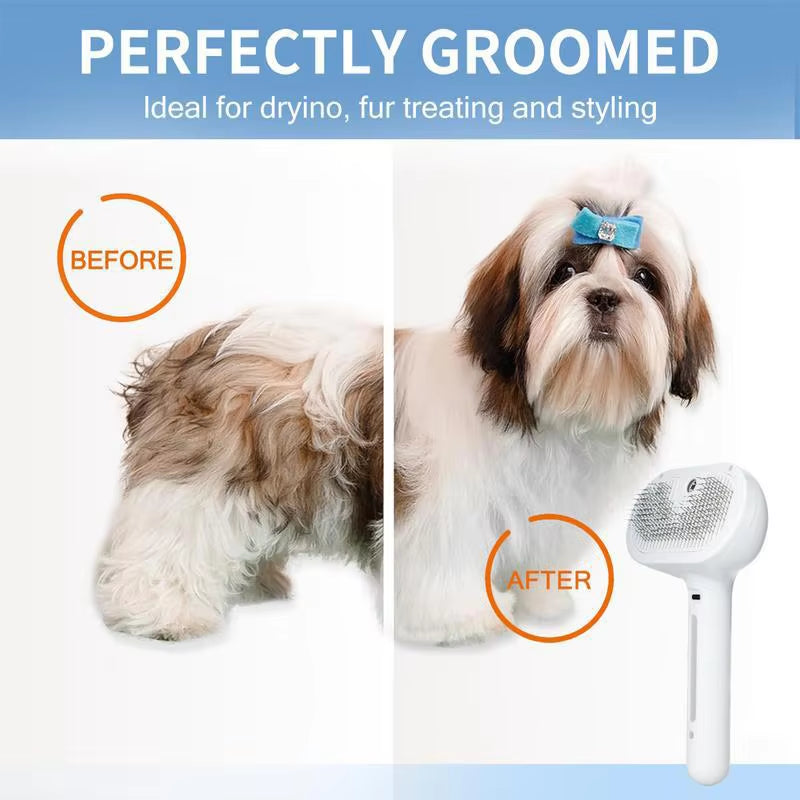Pet Steam Grooming Brush for Dogs & Cats