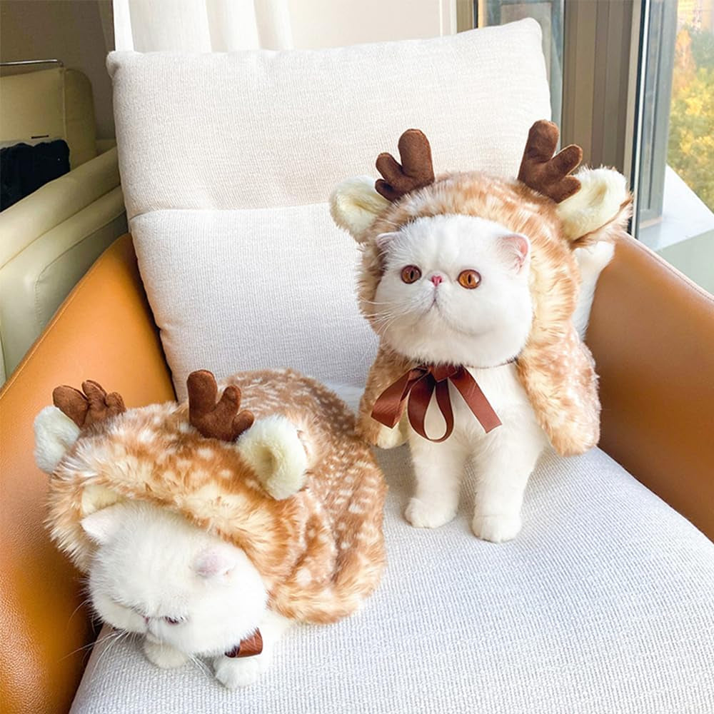 Christmas Puppy Reindeer Costume – Dog & Cat for Small/Medium Pets 