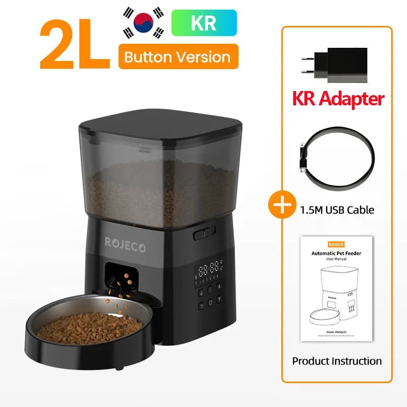 Automatic Pet Feeder – Button-Control Dry Food Dispenser