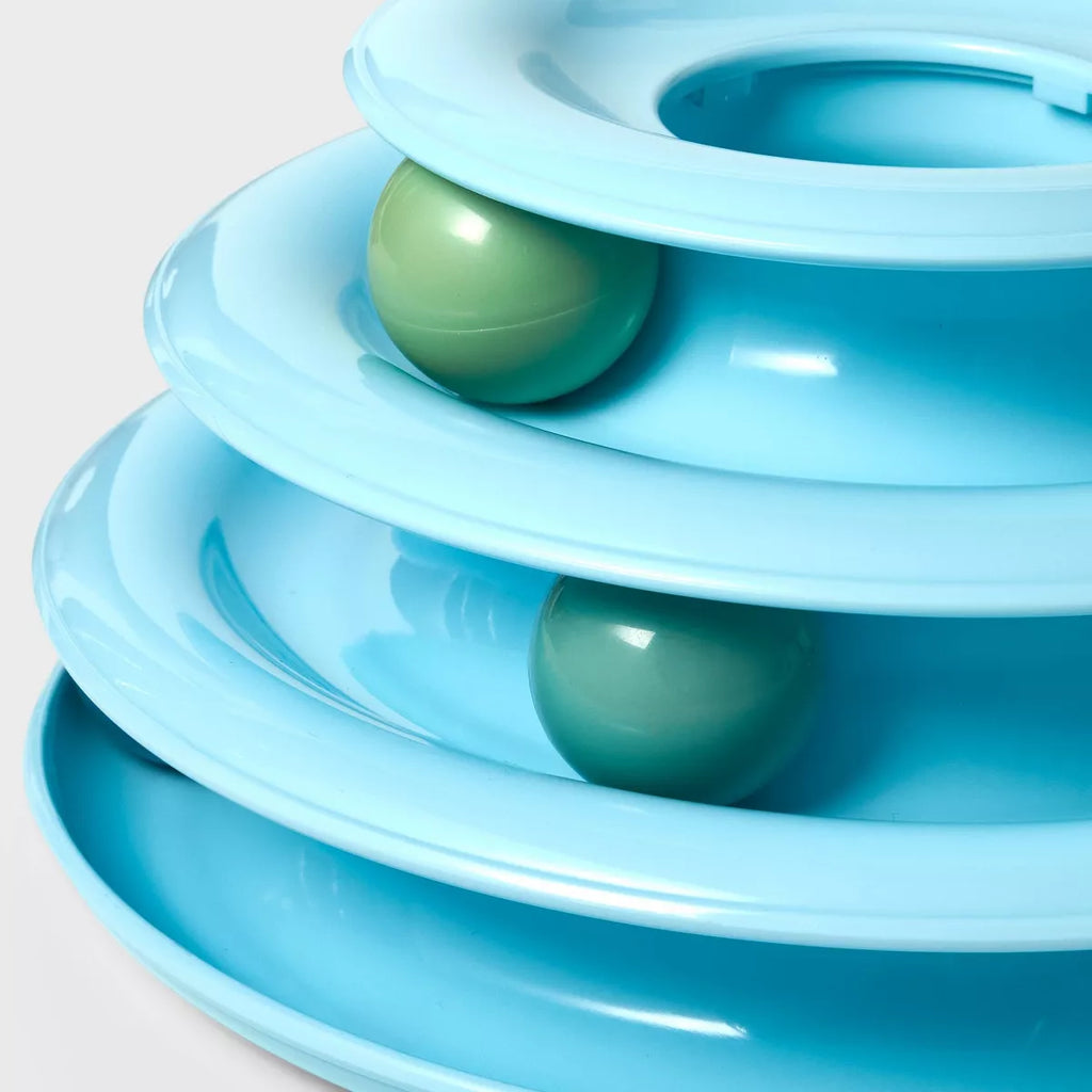 Blue 3 Layer Trackball Interactive Cat Toy