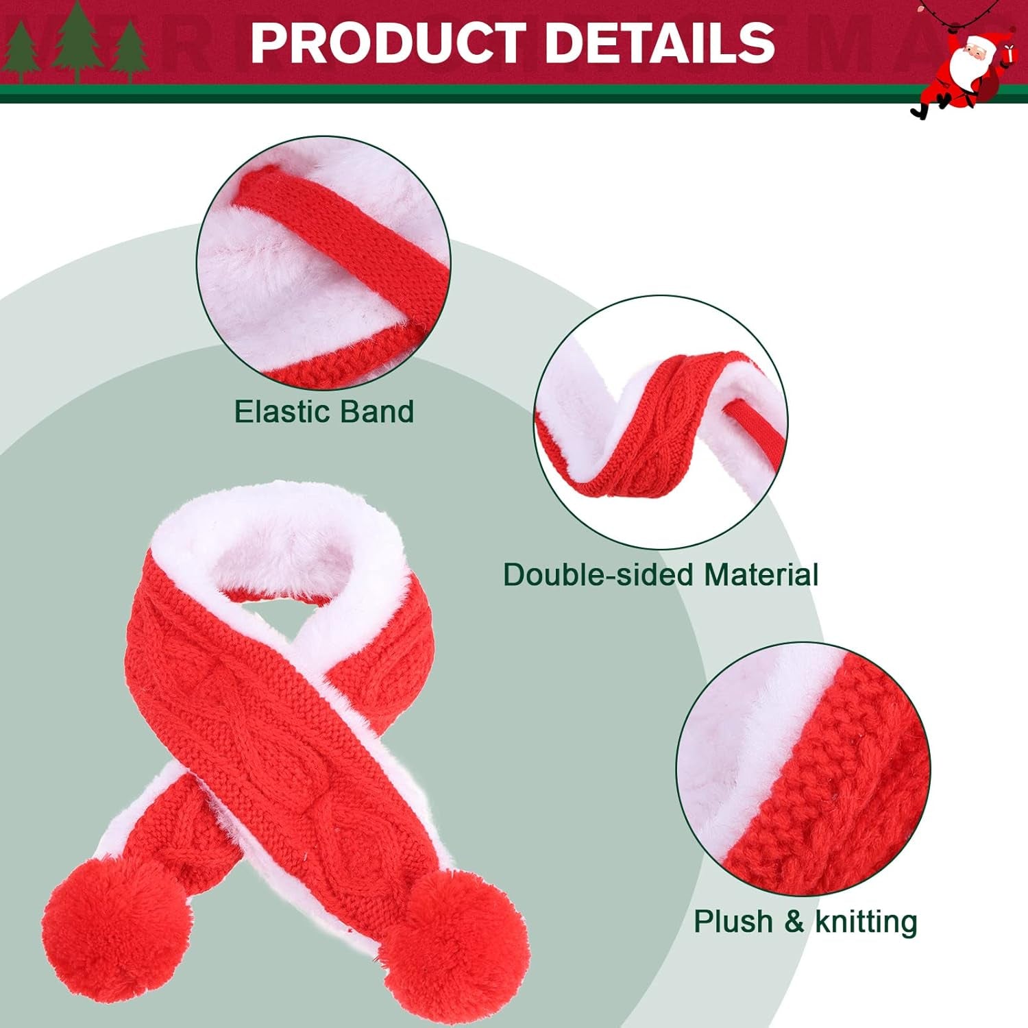 Cat Santa Hat and Scarf for Cats Kitten & Small Dogs