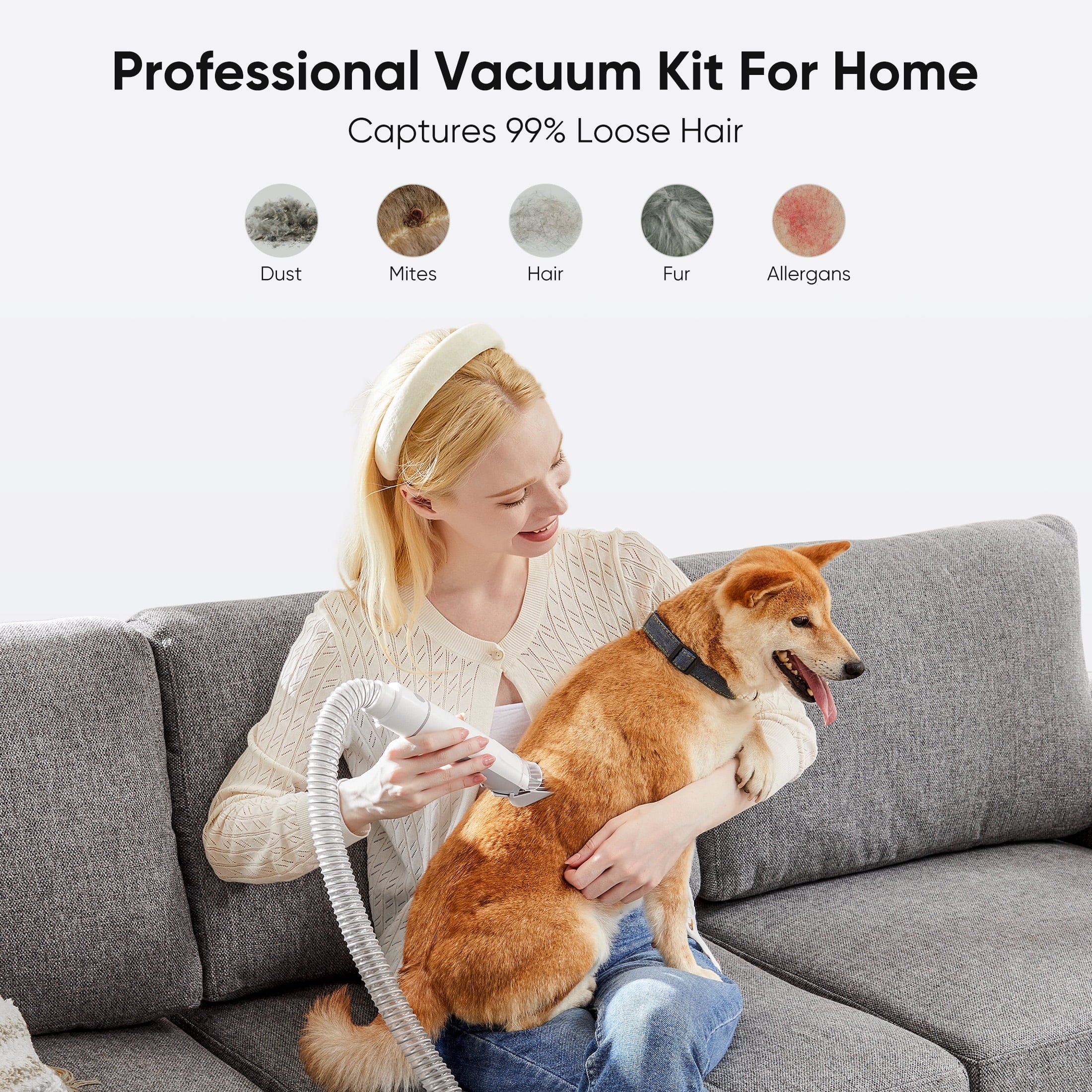 All-in-One Pet Grooming Vacuum Kit (2.5L)