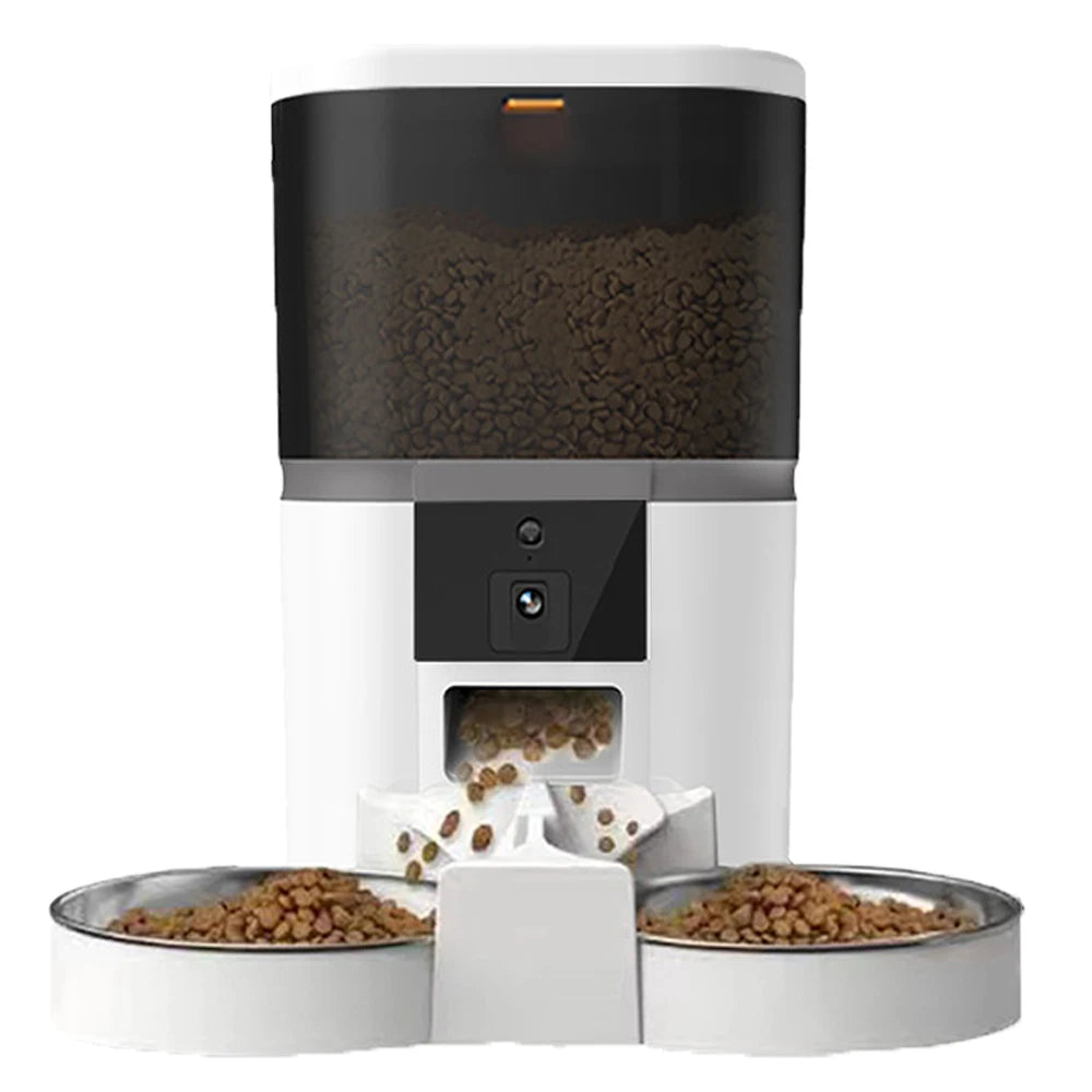 4L Automatic Cat Feeder – Smart Camera Food Dispenser with Double Bowl