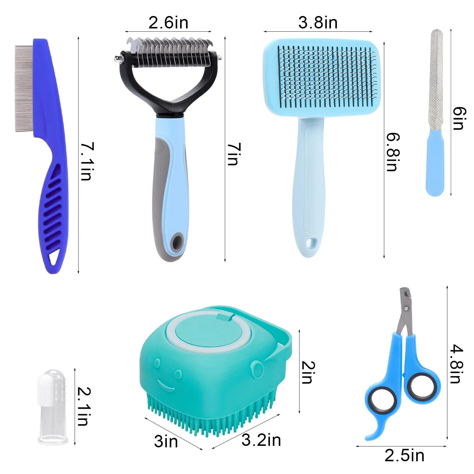 7-in-1 Pet Grooming Brush Kit 