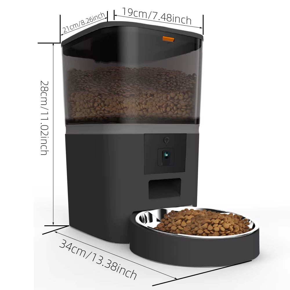 4L Automatic Cat Feeder – Smart Camera Food Dispenser with Double Bowl